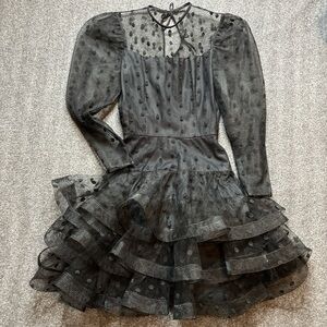 Black Polka Dot Dress by Scaasi Boutique Size 4